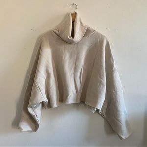 Oak+Fort Cropped Oversized Turtleneck Sweater
